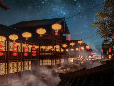 Night view of Gujian Street Restaurant Inn