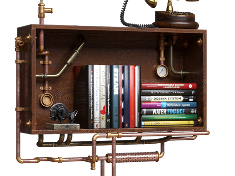 Steampunk Wall Cabinet Industrial Wind Wall Shelf