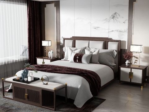 Chinese Bedroom Double Bed