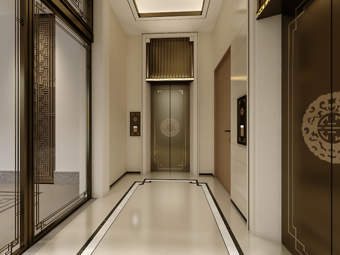 Chinese Elevator Hall Corridor