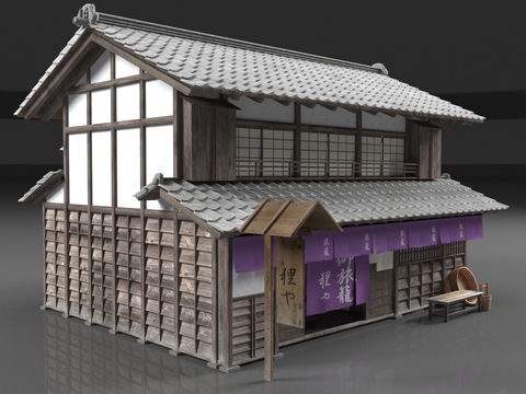 Japanese-style building wooden house tile house