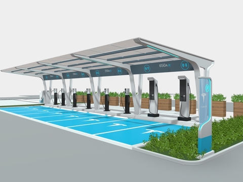 Modern car charging pile charging station