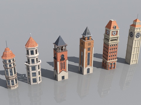 European-style tower clock tower