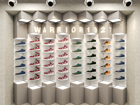 Tide brand shoe store shoe wall shelf display rack