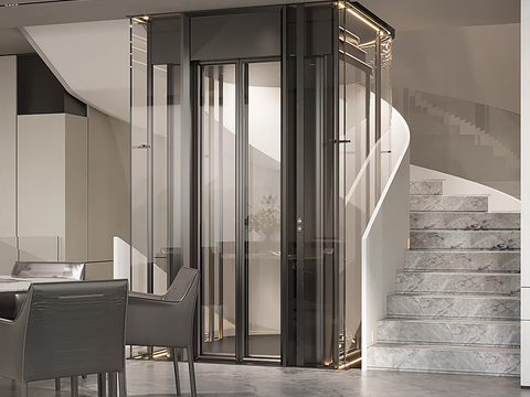 Modern Villa Elevator Staircase