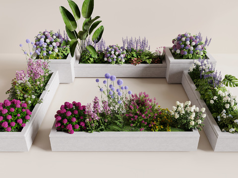 Outdoor Flower Box Flower Groove Flower bed Shrub