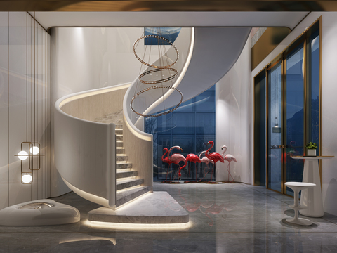 modern stairwell revolving staircase