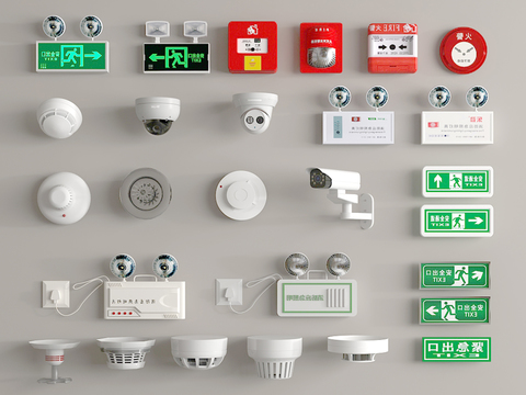 Fire equipment monitoring smoke device safety exit signs