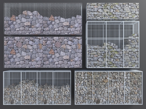 Landscape gabion iron mesh gravel block retaining wall