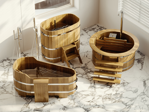 Wooden Barrel Bathtub Bath Bucket