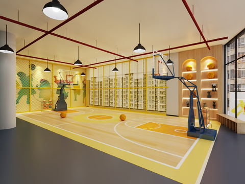 modern arena basketball court