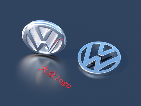 Luxury car logo identification plate Volkswagen logo