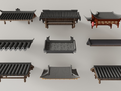 Chinese Eaves Roof Eaves Roof Eaves Tiles