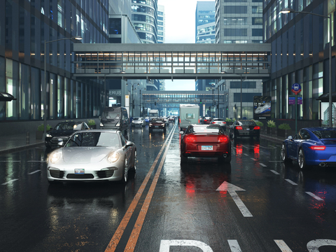 Road Landscape City Road Overpass Night View