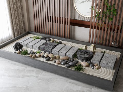 Neo-Chinese Style Sitches Courtyard Stone Stones Pedal