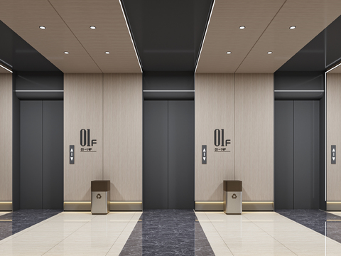 Modern elevator hall