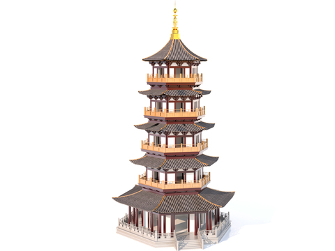 Chinese-style Ancient Tower Pagoda