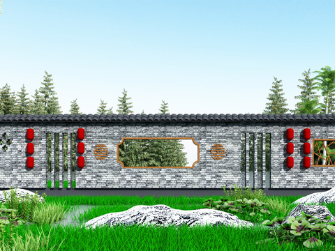 Chinese style landscape wall sketch