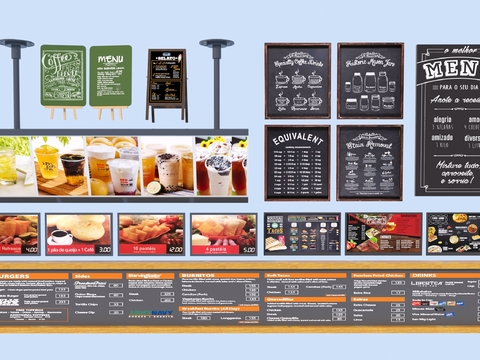 Milk tea signboard shop sign menu bar menu blackboard