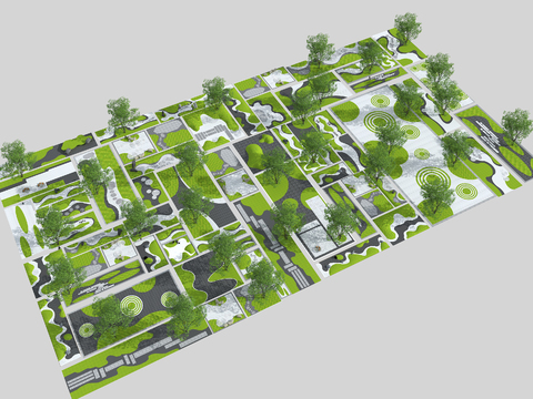 Micro-terrain Pocket Park Green Island Climb Platform