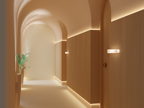 The corridor of the health care hall of the beauty salon