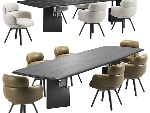 Minotti long dining table and chair