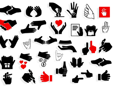 Palm Icon Gesture Element Than Heart Wall Decoration