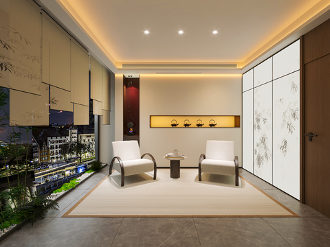 New Chinese Zen Box Reception Room