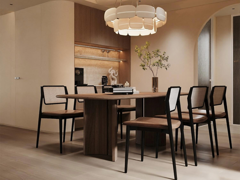 Middle style dining table and chair