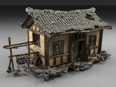 Chinese-style tile house, wooden house, old house