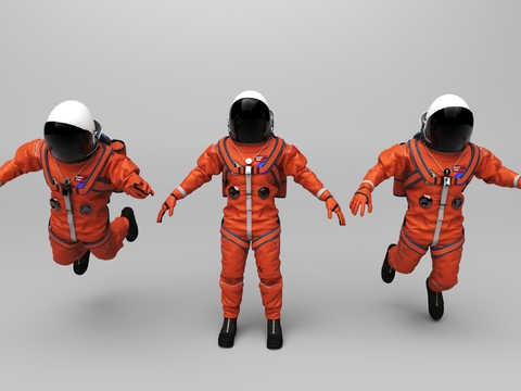 red spacesuit astronaut