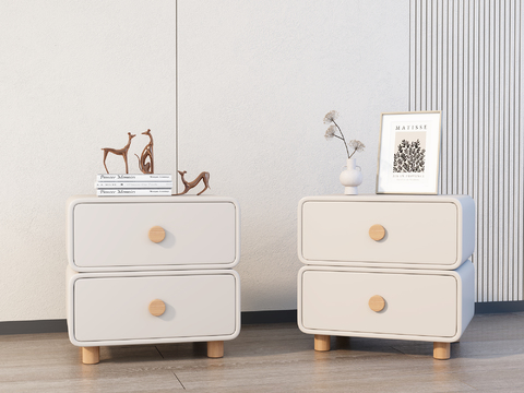 French Nightstand Cream Style Nightstand