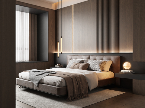 Minotti double bed bedroom