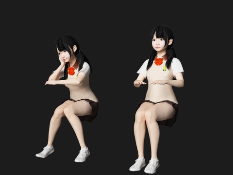 Student Character School Uniform Girl