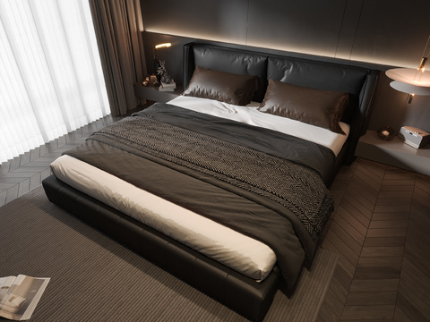 Leather double bed