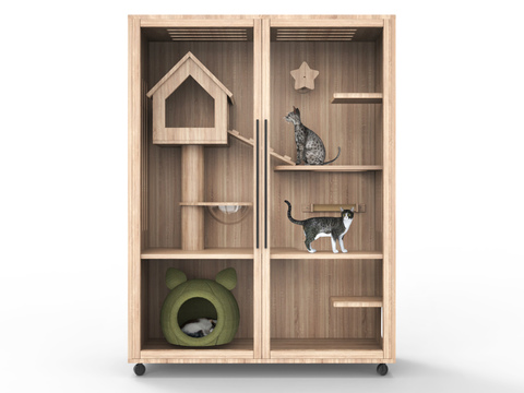 Wooden Pet Cat House