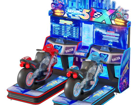 Motorcycle racing game machine