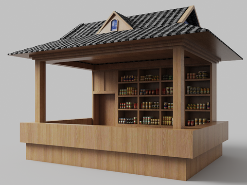 Chinese-style kiosk