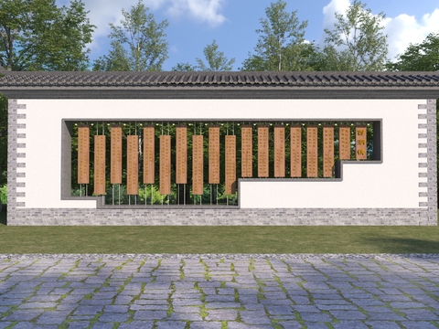 Chinese style sketch culture, folk custom wall, landscape wall, historical memory wall