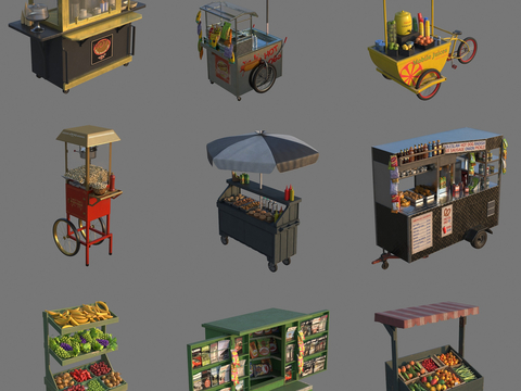 Outdoor dining car stall car fruit and vegetable stalls