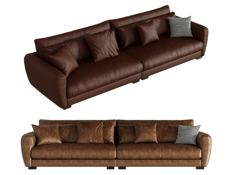 Baxter two-seat sofa leather sofa