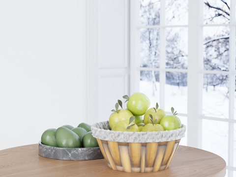 Modern fruit plate green apple avocado