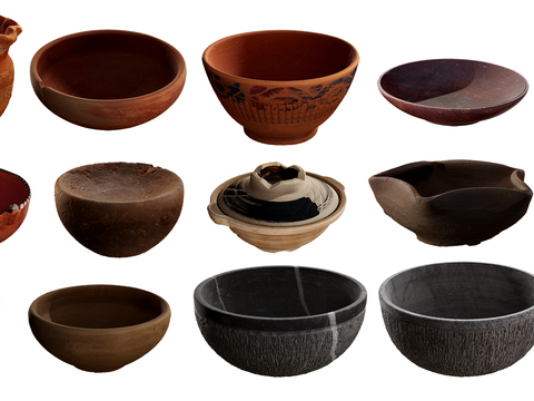 Neo-Chinese Style Pottery Pot Set Bowl