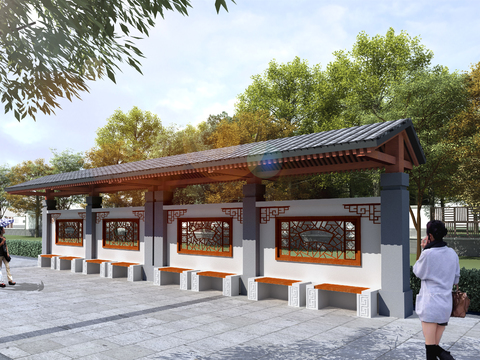 Chinese-style pavilion, porch, porch, porch, rest pavilion