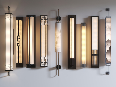 New Chinese Wall Lamp Long Wall Lamp