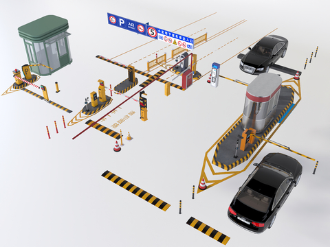 Toll pole door sentry box gate