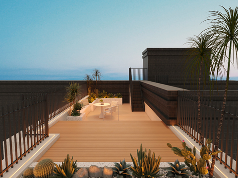 Modern Balcony Terrace Roof Garden