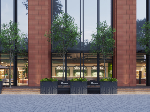 Outdoor tables and chairs outside the coffee shop