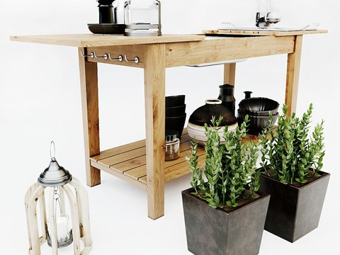 Kitchen Storage Rack Wood Table Sink