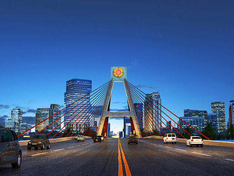 City road bridge night view